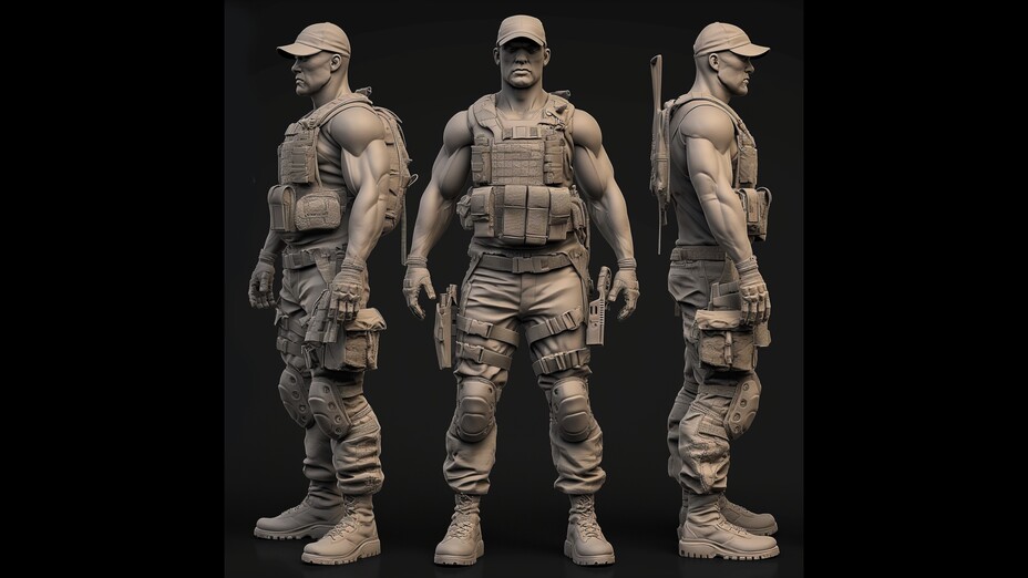 Rendering, Krieger, Rohdatei, schwarzer Hintergrund