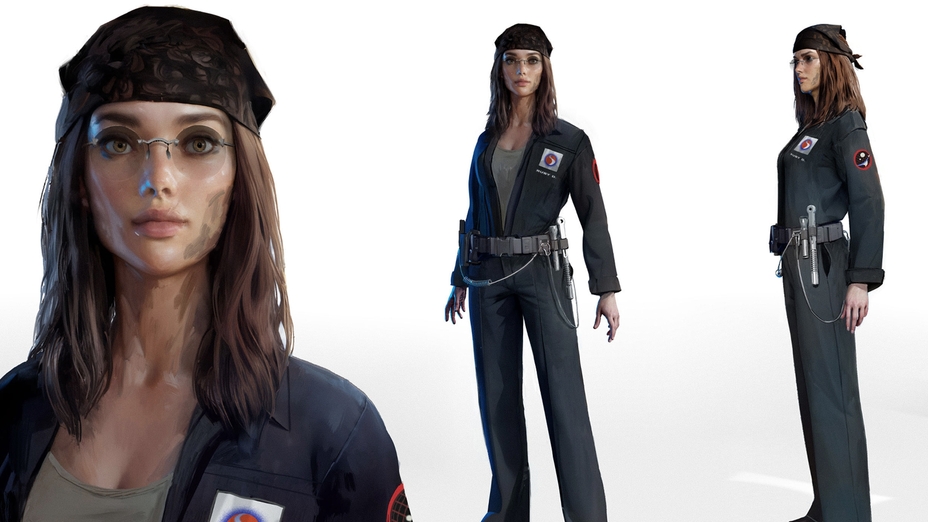 3 Motive einer Rendering Frau, Game Character