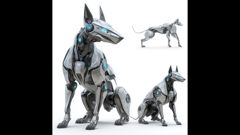 Futuristischer Hund ultra realistisch